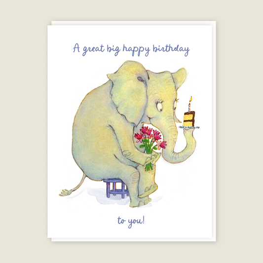 Elephant Happy Birthday Card