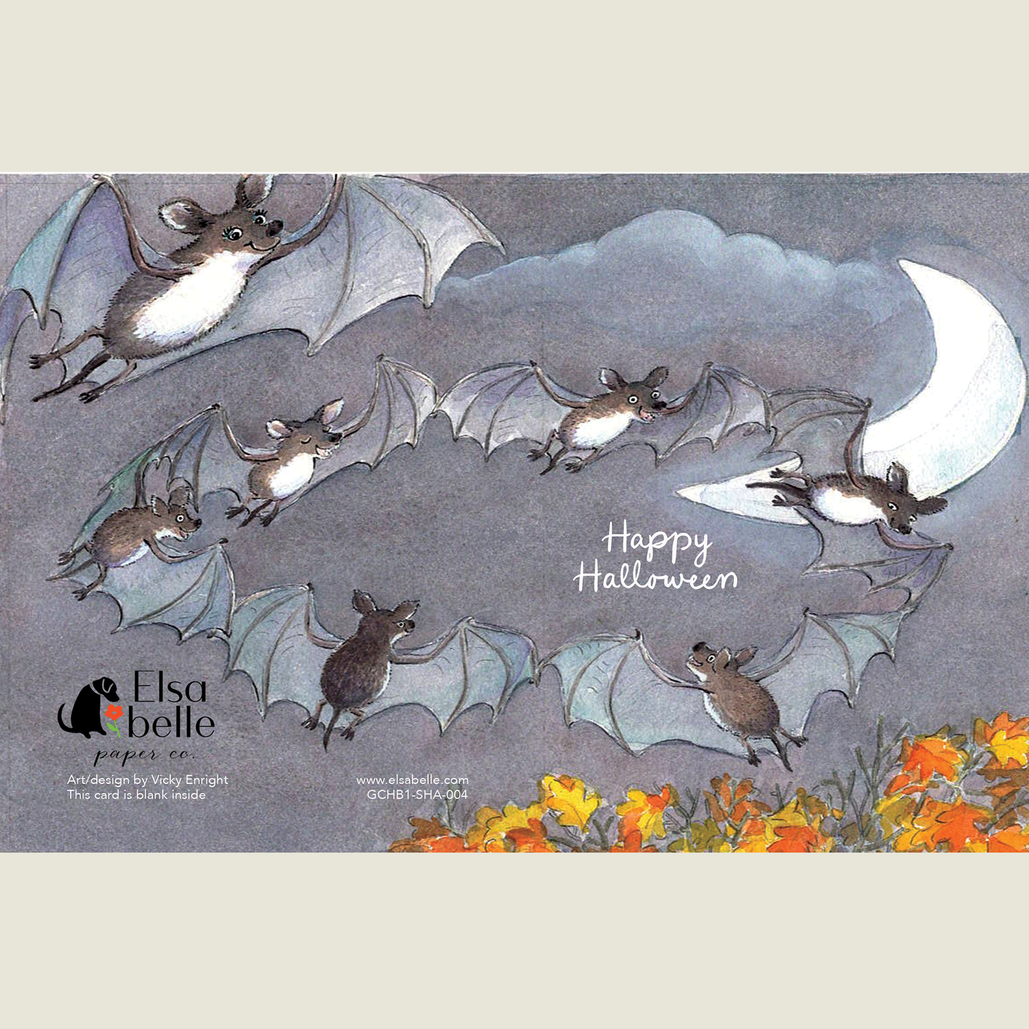 Halloween Bats Seasonal Card