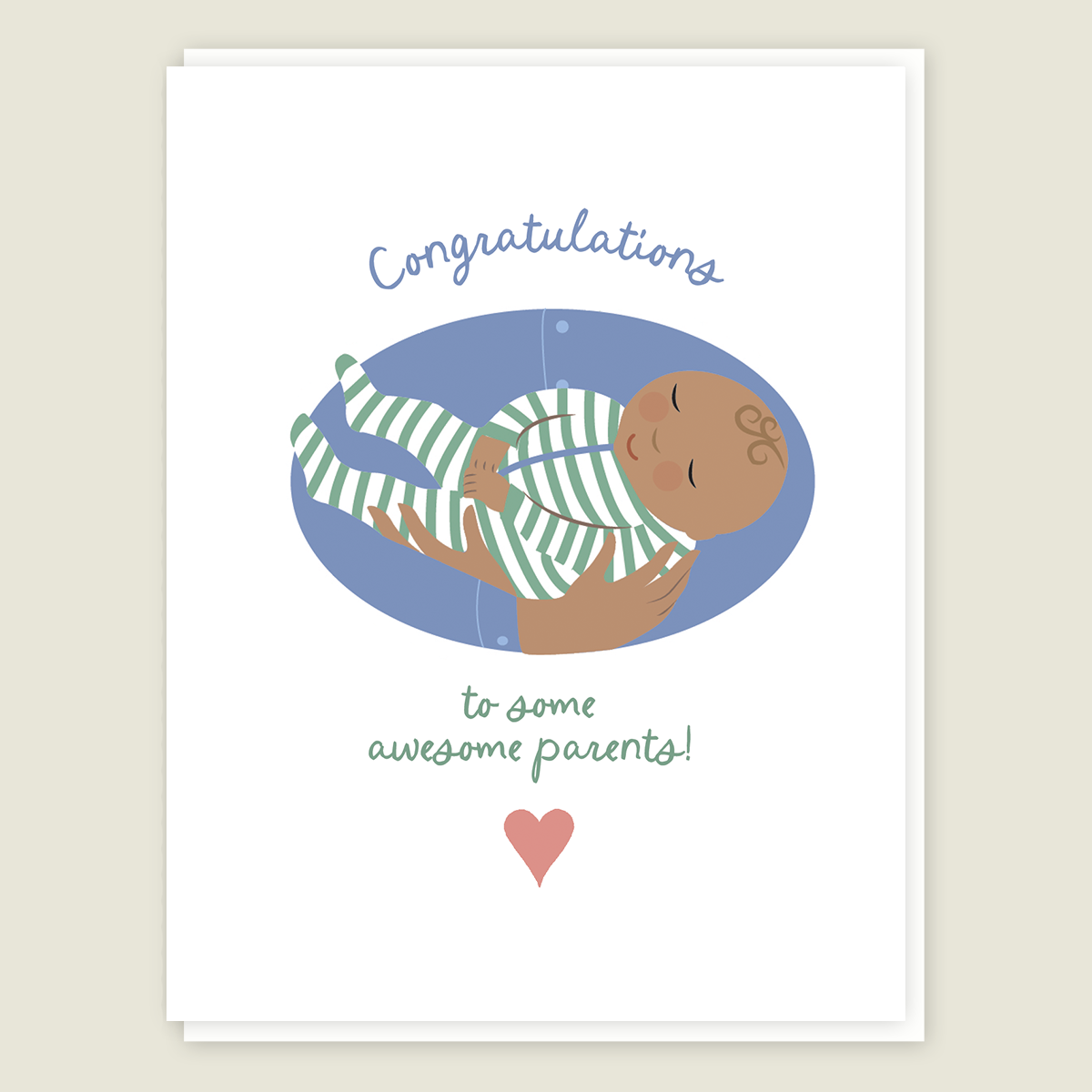 Mother Baby Brown/Black Congratulations Card