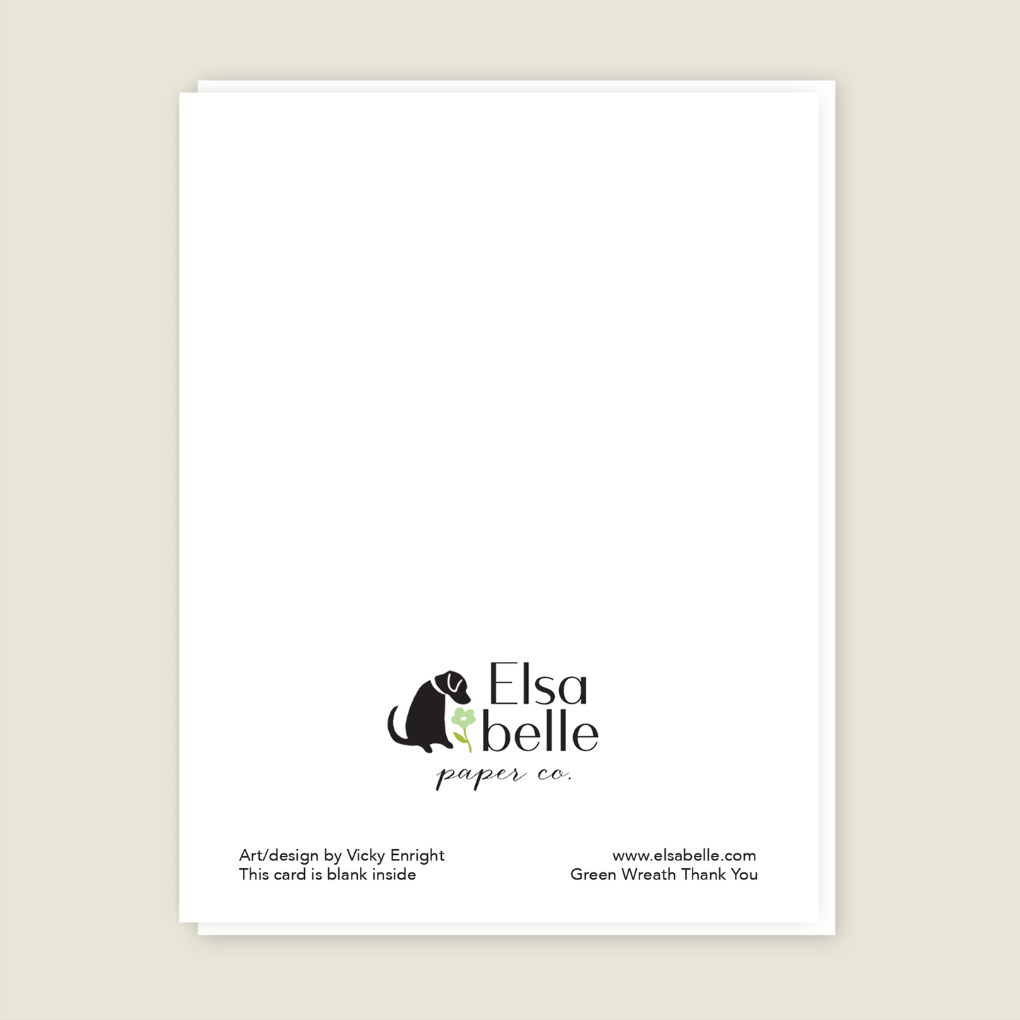 Green Wreath Thank You card