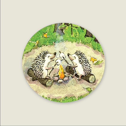 Hedgehog Roasting Marshmallows Sticker