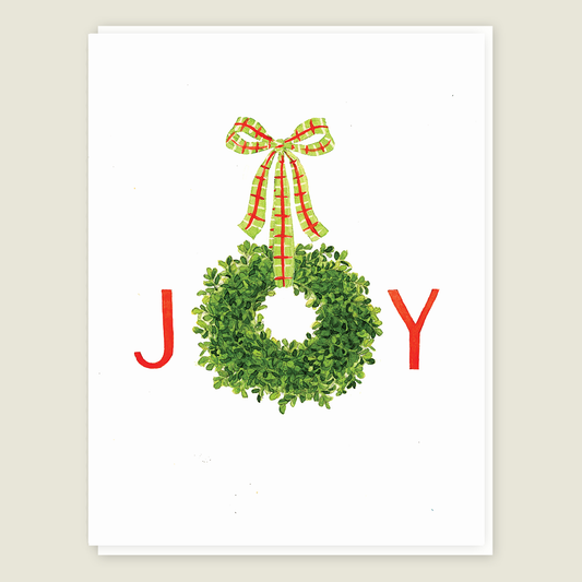 Joy Boxwood Wreath Seasonal card