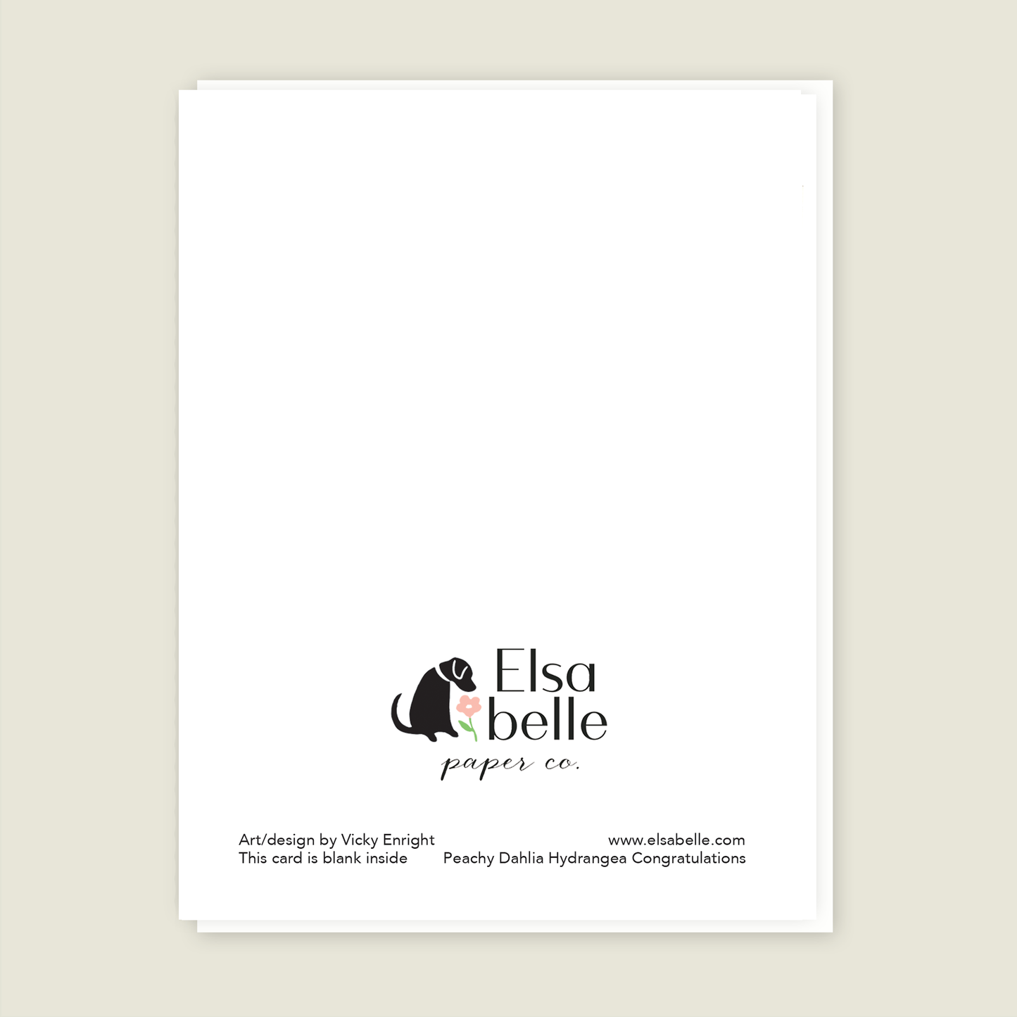Peachy Dahlia Hydrangea Congratulations card