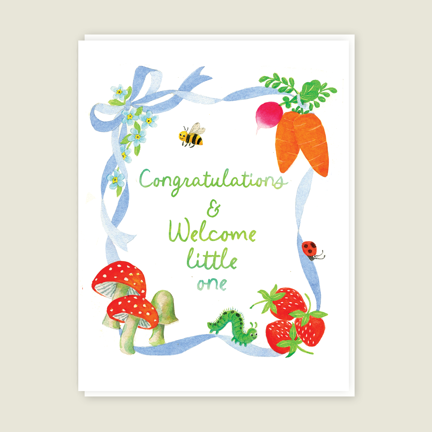 New Baby Ribbon Congratulations card