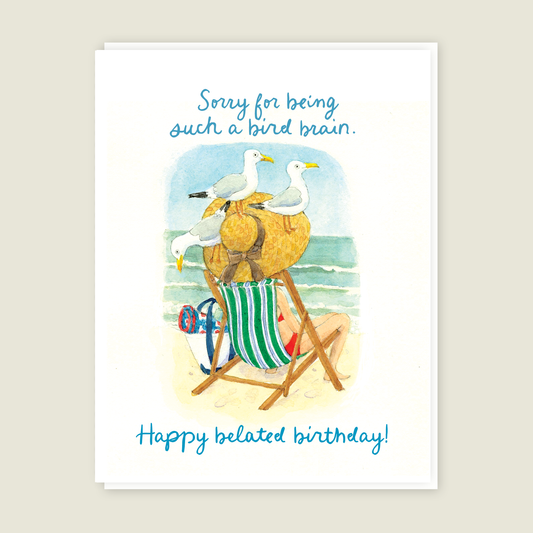 Seagulls Belated Happy Birthday Card