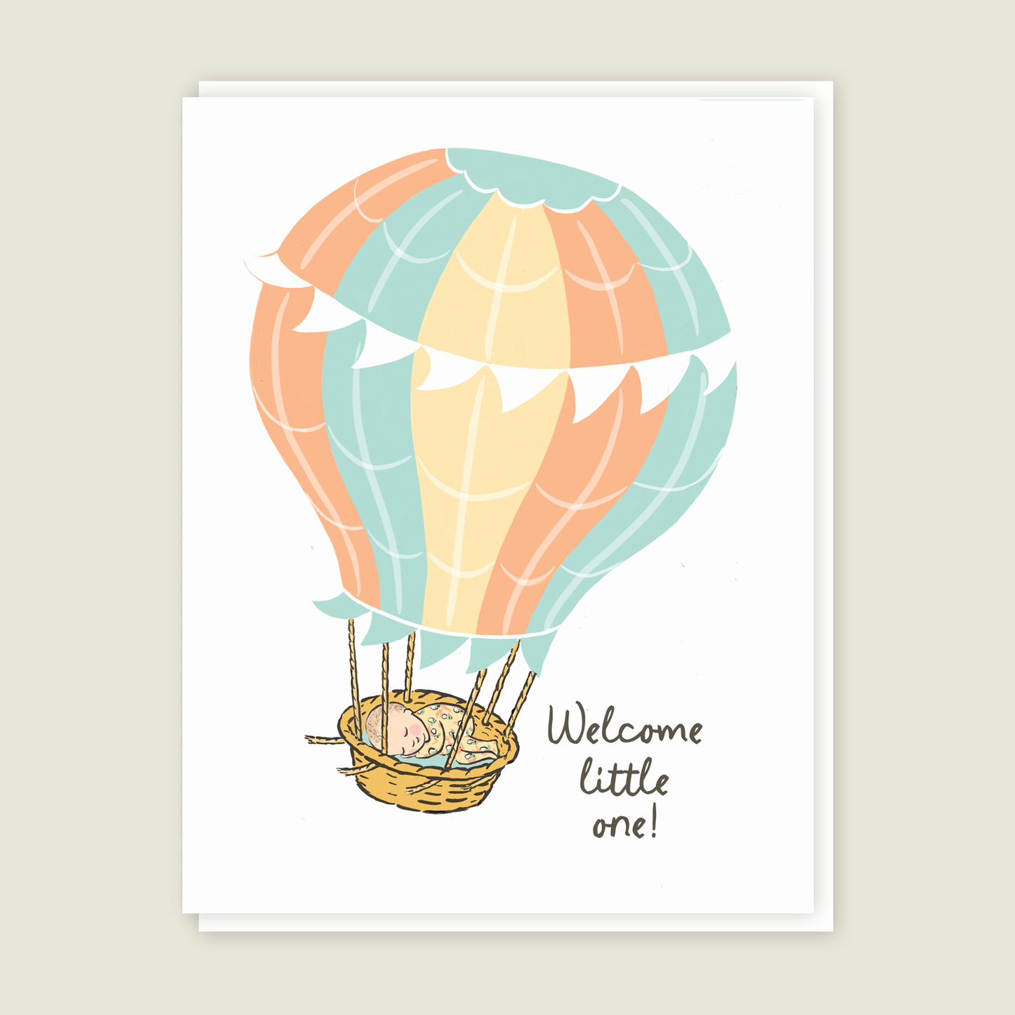 Welcome Baby Balloon Congratulations card