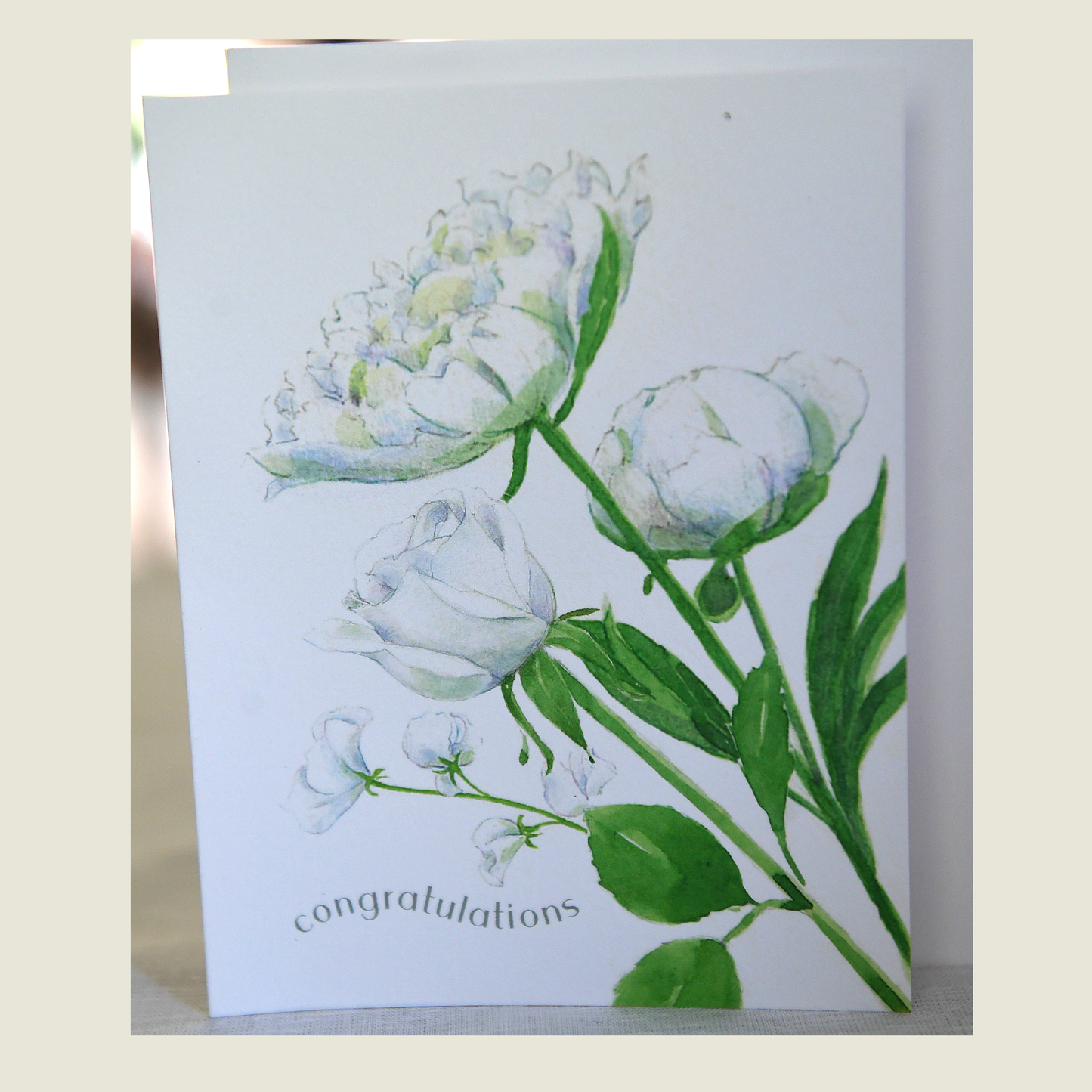 White Flowers Congratulations card