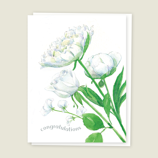 White Flowers Congratulations card
