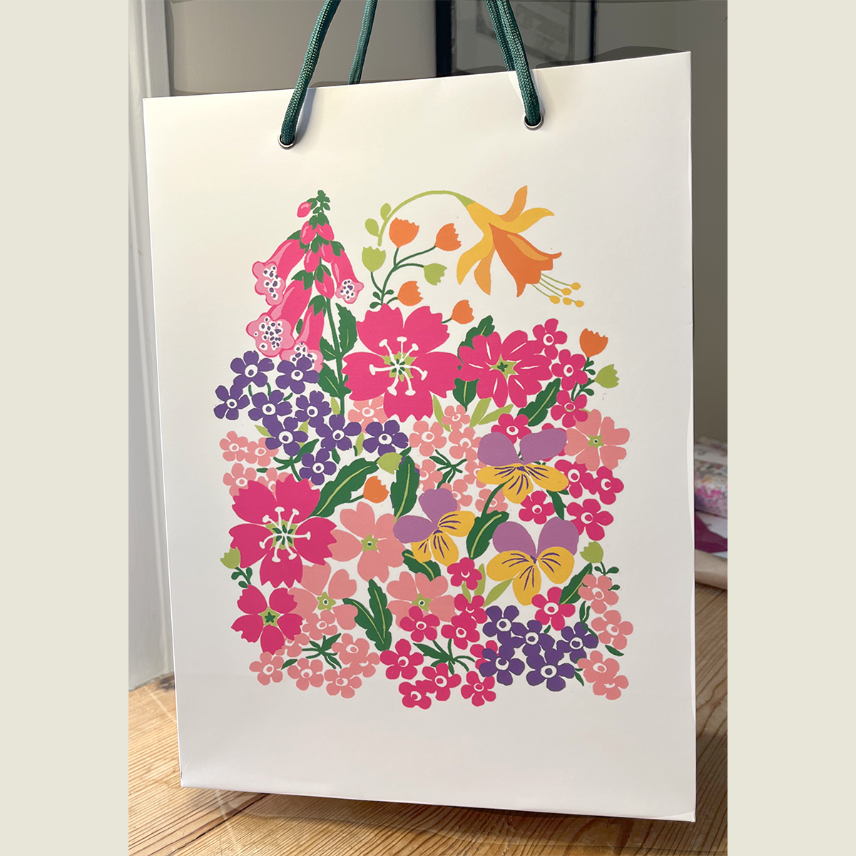 Graphic Floral Garden Gift Bag
