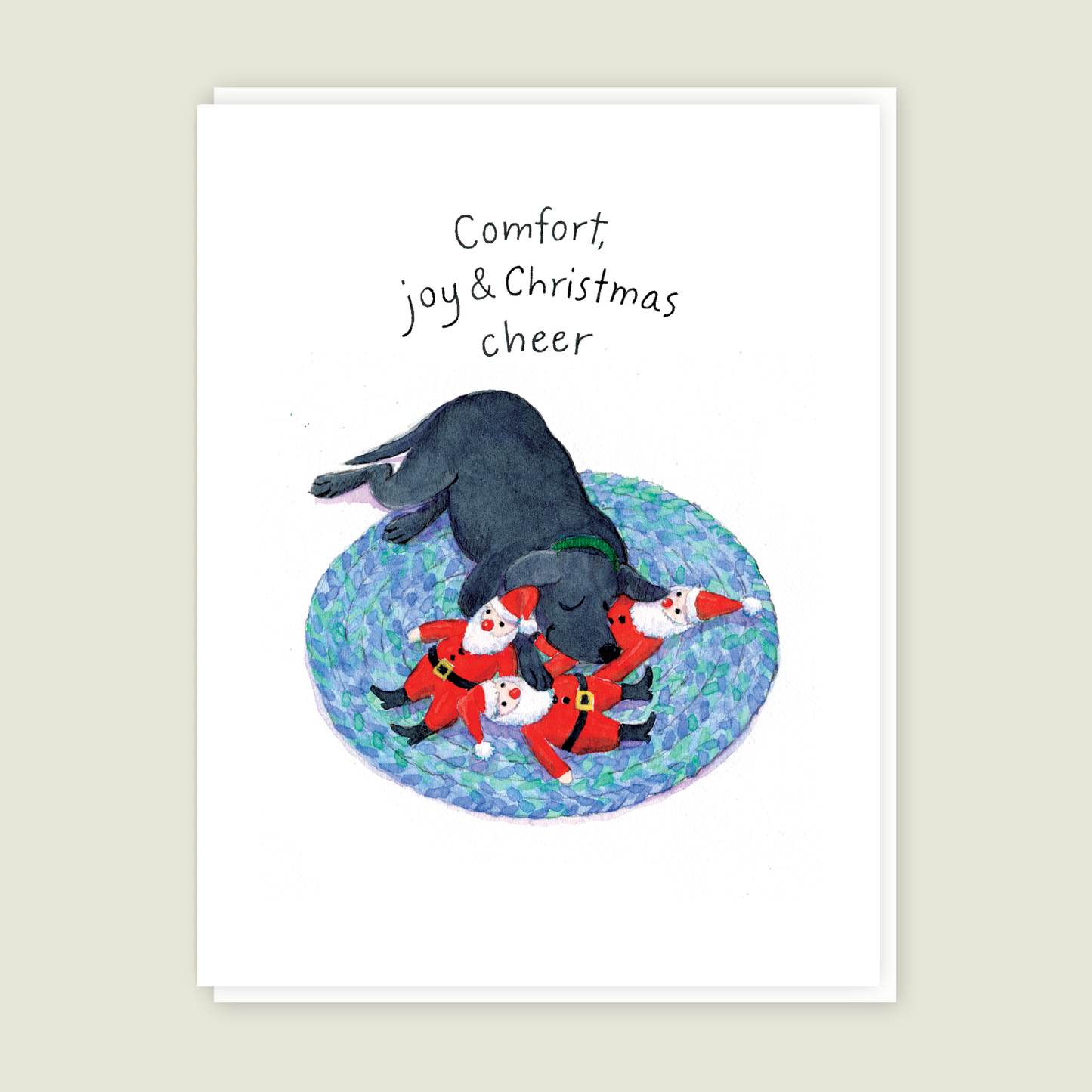 Lab & Santas Christmas Card