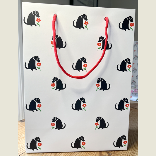 Labrador Flower Gift Bag