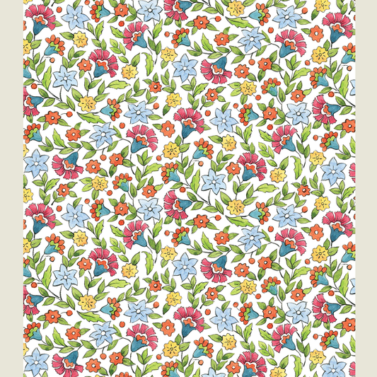 Pottery Floral Gift Wrapping Paper