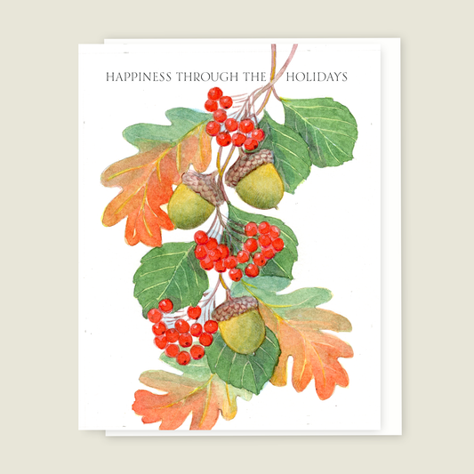 Holiday Acorn Seasonal card