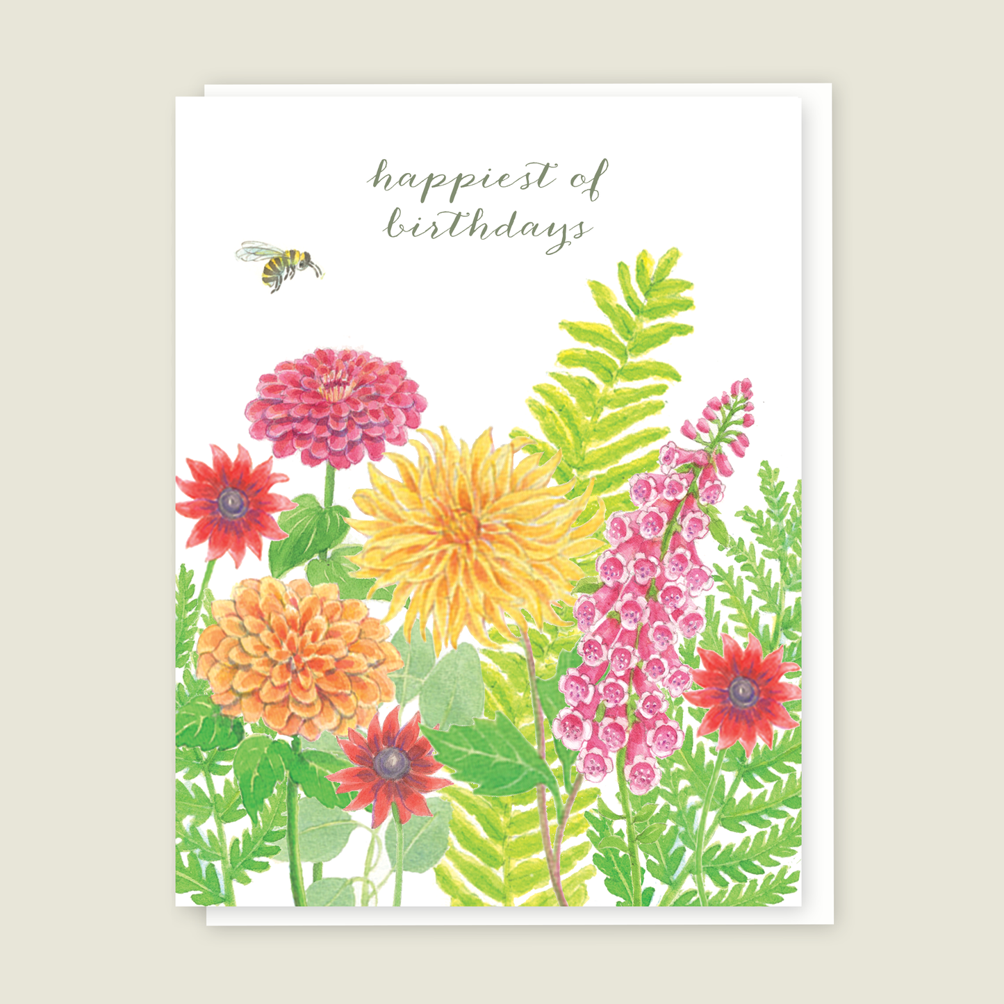 Bee Dahlia Birthday card