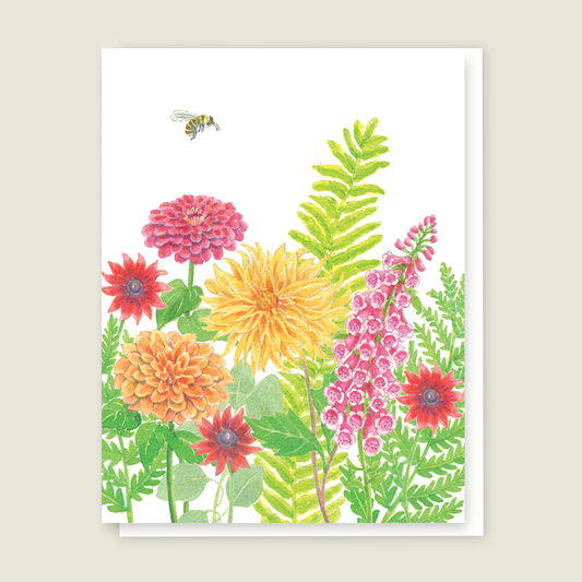 Bee Dahlia Blank card