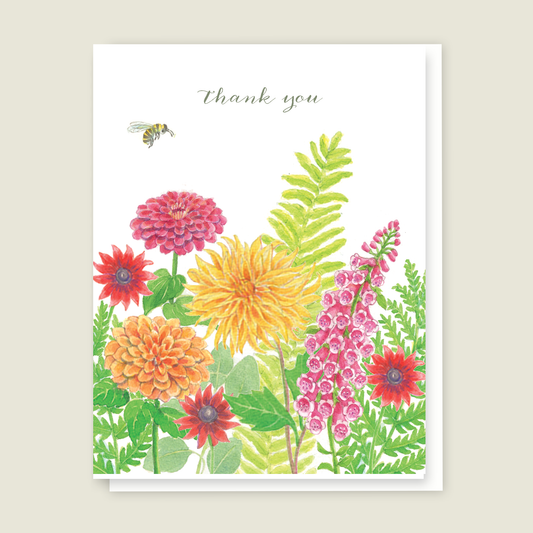 Bee Dahlia Thank You card