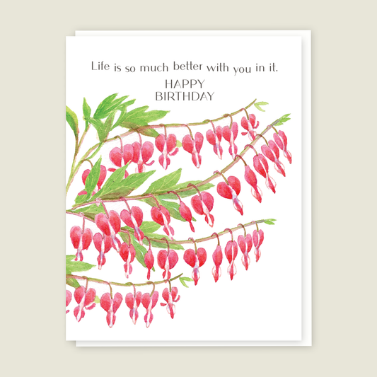 Bleeding Hearts Birthday card