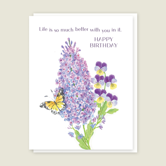 Butterfly Bush Birthday card