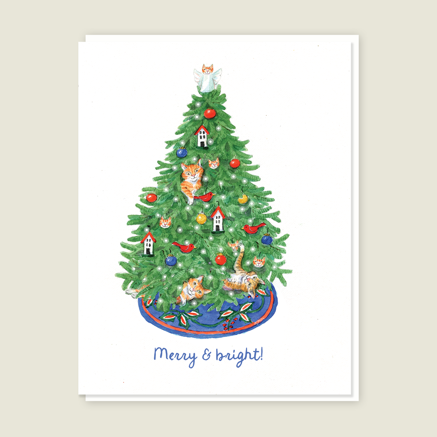 Cat Christmas Tree Card