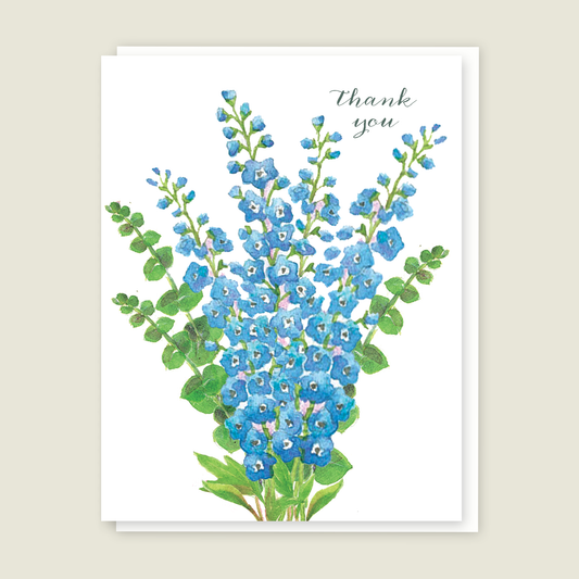 Delphinium Thank You card