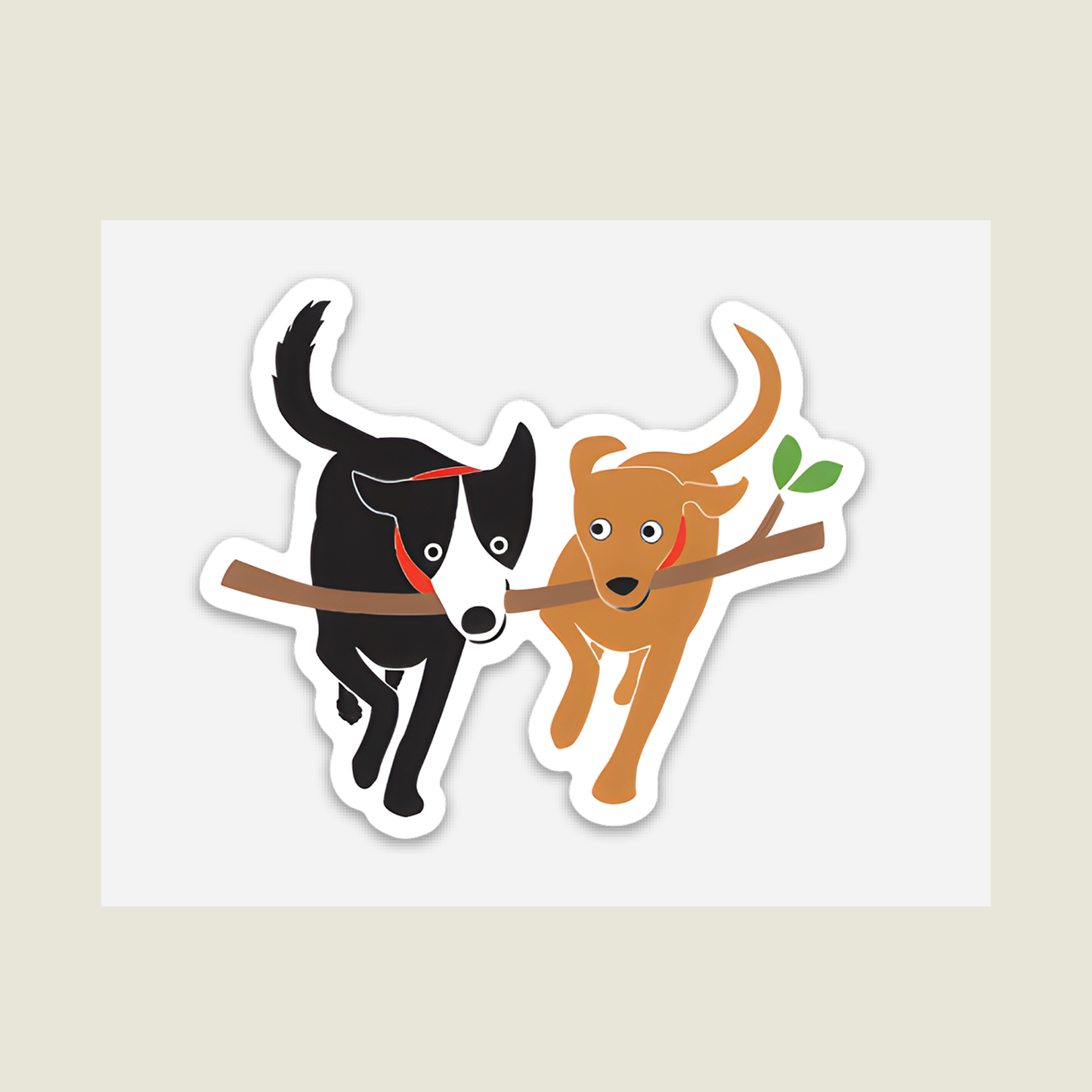 Dogs/Stick Sticker