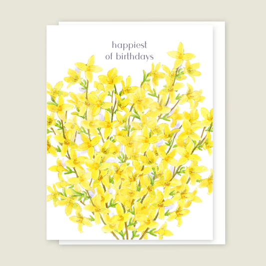 Forsythia Birthday card