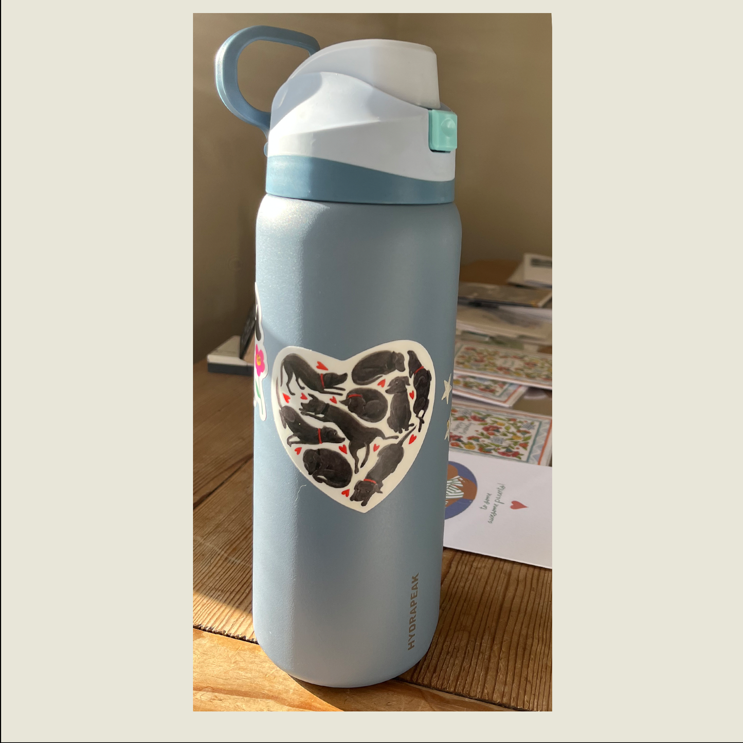 Black Labradors Heart Sticker