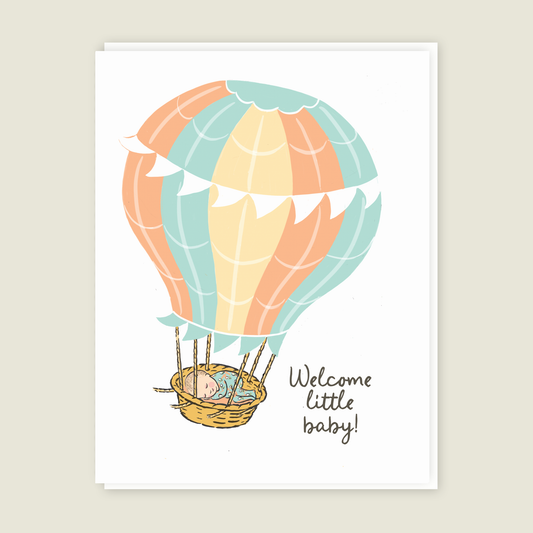 Welcome Baby Balloon Congratulations card